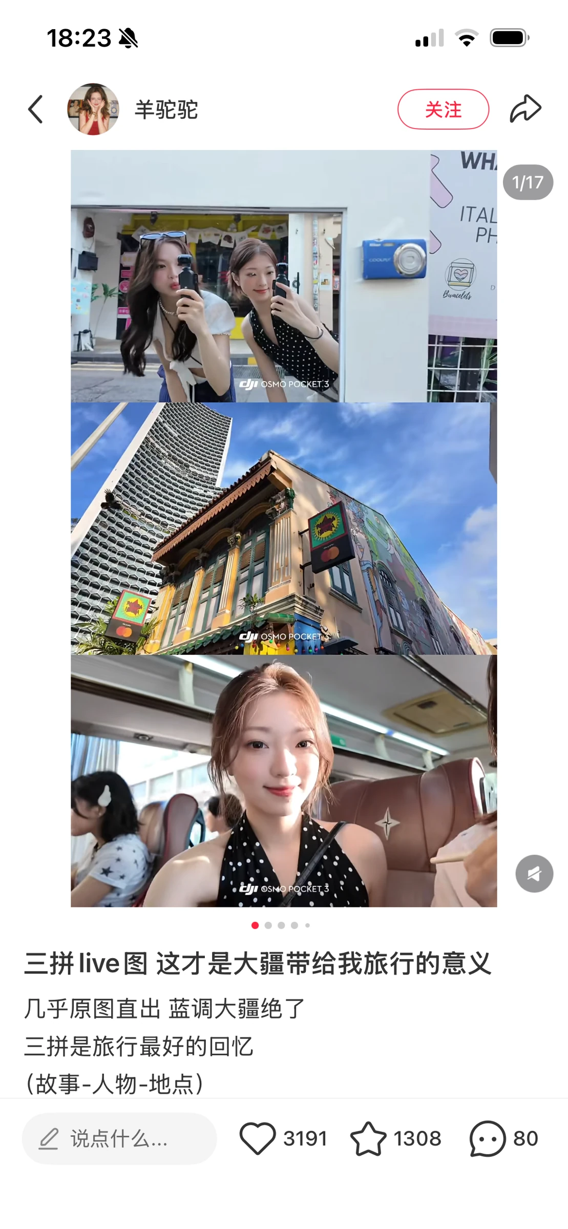用户公开发布的旅行 Live 三拼笔记